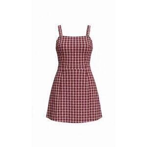 Kingston Grey Plaid Mini Dress NWT Red Academic Preppy Layering Jumper Size M